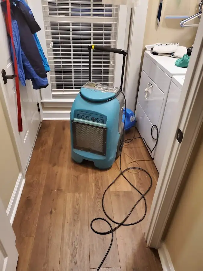 Commercial dehumidifier deployed for Flood Damage Cleanup in Baldwin Park